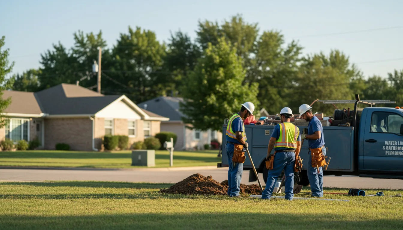 Residential water line and bathroom plumbing service in Reesville, OH